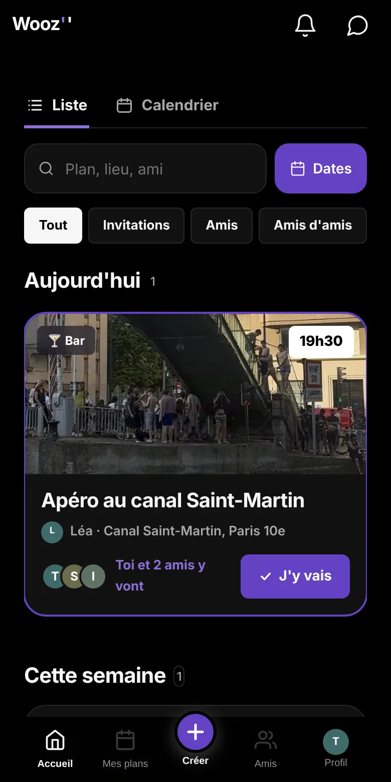 Le fil de Wooz' avec les plans de tes amis